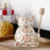 300ml Ceramic Cute Bear Honey Jar With Lid Storage Jar For Kitchen Spoon Home Decor Accessory Kitchen Tools Creative Gifts205S