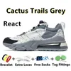 Designer React Men Running Shoes Cactus Trails Grey Core White Triple Black Brown Red University Blue Mens Womens Trainers Sport Sneakers Jogging Walking Shoe