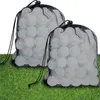 Pallina da golf da 100 pezzi Pallina da golf cava Pallina da golf cava in plastica con borse portaoggetti con coulisse in rete per l'allenamento 240124