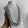 Hiphop Men smycken isad ut Moissanite Lock Clasp 26mm 925 Sterling Silver Miami Cuban Link Chain