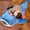 50-150 cm Blue Shark giocattoli di peluche Big Fish bambola di stoffa balena peluche ripiene animali marini cuscino bambini regalo di compleanno per bambini 240122