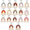 Тканые радужные брелки для женщин, брелки с кисточками в стиле макраме, брелок для ключей Jewelry304x