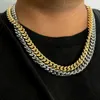 Collier à maillons cubains en argent plaqué or 18 carats, bijoux Hip Hop personnalisés pour hommes, 10mm