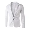 Blazers formais masculinos, jaquetas, cor sólida, festa de casamento, casual, botão único, casacos, tops, roupas de palco, 240126