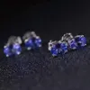 Dazzing tanzanite stud earrings 4 6mm natural tanzanite gemstone earrings solid 925 silver tanzanite earring small gemstone earrin333N