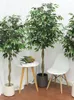 Fiori decorativi Albero di banyan in vaso Simulazione finta Ficus Foglie Grande pianta bonsai per la decorazione del giardino di casa e ufficio