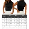 Women's Tanks Women Mock Neck Top Skinny Sleeveless Tank Solid Color Y2k Basic Shirt Pullover Pleated Going Out