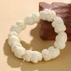 Strand Buddhist Rosary Beads Armband Natural Ivory Fruit Carved Lotus Buddhas Hand Lucky Amulet Auspicious smyckespresent