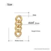 Stud Hip Hop Claw Setting Cubic Zirconia Bling Out Cuban Link Chain Tassel Earring For Men Rapper Jewelry Drop StudStud211S