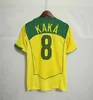 Maglia vintage Brasile ROMARIO RIVALDO Brasile CARLOS Ronaldinho camisa de futebol 1998 2002 Ronaldo KAKA 2006 2000 1994 1970 1957 1950 PELE Maglie da calcio retrò