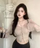 Damskie bluzki seksowne kobiety koszula moda lato dwuczęściowy zestaw gazy koronkowy kamizelki tunikowe stroje roupas femme koreańskie ubranie Y2K