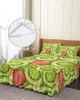 Owoce spódnicy łóżka Kiwi Strawberry Proste i świeże elastyczne wyposażone łóżko z poduszkami materaca pokrywa pokrycia pościeli arkusz zestawu