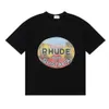 Rhude Tshirt Designer Original Quality Mens Tshirts Hotel High Quality Casual Versatile Short Sleeve For Men And Women