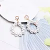 Серьги-гвоздики с блестящей стороной, модные брендовые ювелирные изделия, элегантный жемчужный круг для женщин, летний простой стиль, подарок