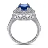 925 Sterling zilveren microset gekleurde edelsteen zirkon blauw groene edelsteen mode ring hoogwaardige luxe ring