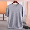 Men's Sweaters Merino Wool Short Sleeved Round Neck Pullover Vest Spring Summer Solid Color Knitted Half Sleeve Sweater