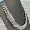 Collier chaîne cubaine plaqué or 20 Mm pour hommes, haute qualité, Vvs Moissanite Miami, chaîne à maillons cubains glacés