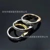 Designer Brand TFF Lock Head Ring V Gold Lucky Half Diamond U-shaped Set with for Men and Women 1 With logo