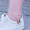 Gold Ketting Constellation Anklets Zodiac Sign Letter Ankle Bracelet Women Men Vintage Jewelry Old English Letters Leg Bracelet248L