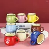 Tasses Creative Céramique Tasse Ventre Lait Petit Déjeuner Café Coloré Glaçure Tasse Peut Être Réglé