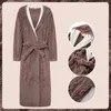 Women's Sleepwear Women Winter Thermal Long Bathrobe Lovers Thick Warm Coral Fleece Kimono Bath Robe Plus Size Nightgowns Dressing Gown