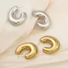 Ohrstecker aus Edelstahl, Geometrie, C-Form, hypoallergen, für Damen, Luxus-Designer, Engagement, koreanisches Zubehör, Schmuck