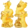 Gartendekorationen 4 Stück Figuren Tierharz Drache Minifiguren Sternzeichen Dekore Statue