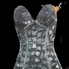 Stage Wear Outfits Full Diamond Sexy Perspectiva Bodysuit Nightclub Bar Cantor Feminino Dança Gogo Party Dress Mulheres Jazz