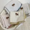 Luxury designer pony Plaid pattern blankets for newborn baby children high quality cotton shawl blanket size 100 150cm warm Christ293E