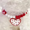 Köpek giyim evcil hayvan malzemeleri yaka boyun yüzüğü kırmızı kalp boncuklar kedi kolye aksesuarları küçük ve orta boy