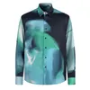 FW24 Show Mens Spring Designer Fashion Man Oversized Monogram Mappamundi Aquagand Printed Overshirt Long Sleeved Cotton Men Shirt Overshirt