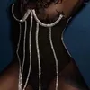 Belts Women Fashion Trend Waist Seal Transparent Lace Vest Sexy Shiny Body Tassel Rhinestone Corset Slim E3P8