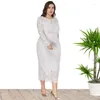 Ethnische Kleidung 2024 Afrikanische Kleider für Frauen Frühling Sommer Elegante Langarm Spitze Plus Größe Party Abend Maxi Kleid XL-6XL