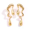 Punk Style Irregular Statement Earrings For Women Silver Gold Plated Enamel Geometric Waterdrop Dangle Earring