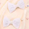 Hair Accessories 2Pcs Korean Sweet Bowknot Hairpin Girls Valentine's Day Bow Clips Kids Boutique Pearl Hairpins Headwear