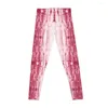 アクティブなズボン抽象テクスチャviva magenta shibori leggings sportswear women gym leginsyフィットネスレギンスのためにレギングスを押し上げますか？