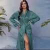 Mulheres sleepwear v-pescoço feminino longo quimono roupão vestido de seda cetim casamento robe primavera verão mulheres sexy casual camisola casa vestido