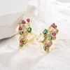 Orecchini a bottone Mafisar Design delicato colore zirconi placcati oro farfalla ape per donne ragazza gioielli di moda regalo per feste