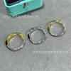 Designer Brand TFF Lock Head Ring V Gold Lucky Half Diamond U-shaped Set with for Men and Women 1 With logo