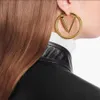 Ingen box mode kvinnors stora cirkel enkla dubbar örhängen hoop toppkvalitet retro mässing engagemang örhänge för lady gåvor266x