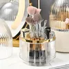 Storage Boxes Rotating Box 360-degree Makeup Brush With Lid Capacity Dustproof Cosmetic Organizer For Lipstick