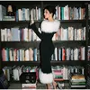 Casual Dresses Sexy Luxurious Women's Evening One Shoulder Patchwork Fur Dress Elegant Long Sleeved Slim Ladies Gowns Mermaid Vestidos