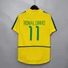 Brasil Vintage Jersey ROMARIO RIVALDO Brasil CARLOS Ronaldinho camisa de futebol 1998 2002 Ronaldo KAKA 2006 2000 1994 1970 1957 1950 PELE Retro camisas de futebol