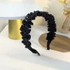 Regenmäntel Mode Breitrand Haarband Frauen Schwarz Weiß Falten Französisch Stirnband Zubehör Eleganz Kopfbänder Für Dame Haarbänder