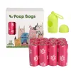 Carrier Biodegradable Dog Poop Bag Leak Proof Pink Dog Waste Bags & Dispenser Eco Friendly Pet Puppy Outdoor Garbage Pooper Clean Bag