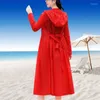 女性のトレンチコートサンプロテクション衣服夏の薄いコート2024アンチウルトラビオレットルーズシャツサイズ3XLジャケットフード付きA415