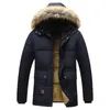 Casual Men Winter Parka Fleece Lined Thick Warm Hooded Fur Collar Coat Male Size 5XL Plush Jacket Work Outwearing Black 240123