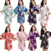 Dames Nachtkleding Groothandel Narcis Vrouwen Bloemen Kimono Robe Satijnen Bruidskamerjas Bruid Bruidsmeisje Gewaden Spa Badjassen T21