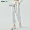 Felpe con cappuccio da uomo Completi Al0lulu con pantaloni sportivi larghi casual da donna Pantaloni sportivi a gamba larga8xv6XG3U