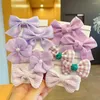 Accessoires pour cheveux 10 pièces/ensemble, bandeaux à gros nœud, anneaux à fleurs en caoutchouc, maille élastique pour filles